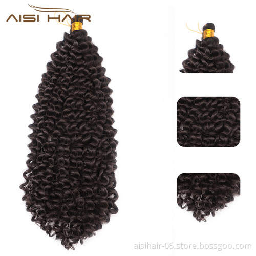 Aisi Hair Wholesale Manufacturer Fluffy Hair Extensions Crochet Braids Loose Curly Wave Pre Looped Synthetic Braiding Hair